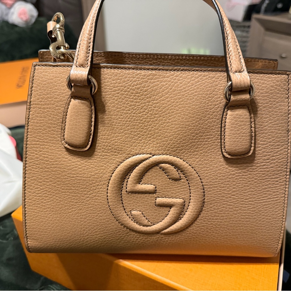 Gucci Beige Leather Satchel